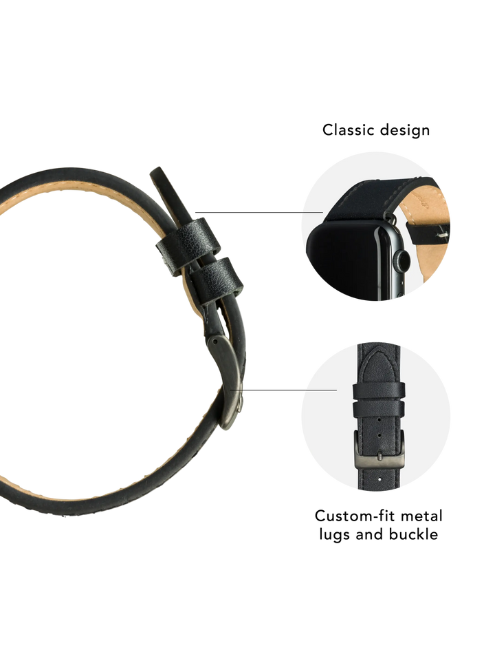 Copenhagen - Watch Strap 44mm - Black/Space Grey Watch Strap