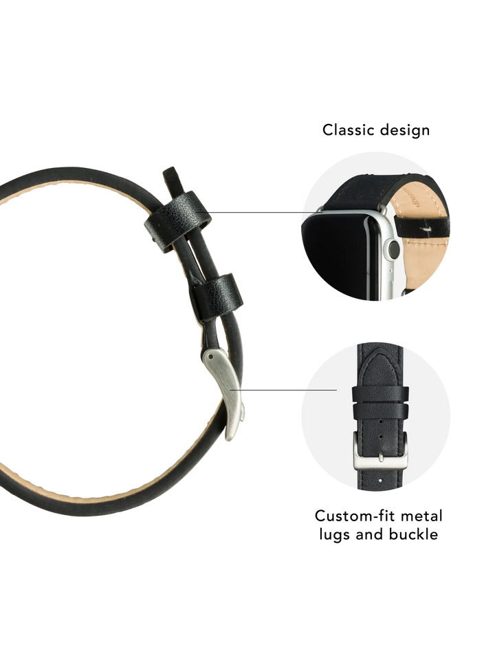 Copenhagen - Watch Strap 44mm - Black/Silver Watch Strap