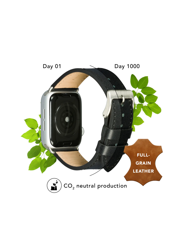 Copenhagen - Watch Strap 44mm - Black/Silver Watch Strap