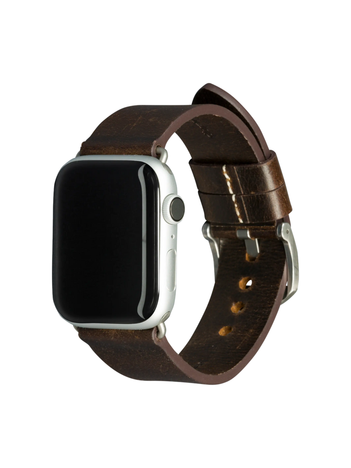 Bornholm - Watch Strap 44mm - Dark Brown/Silver Watch Strap
