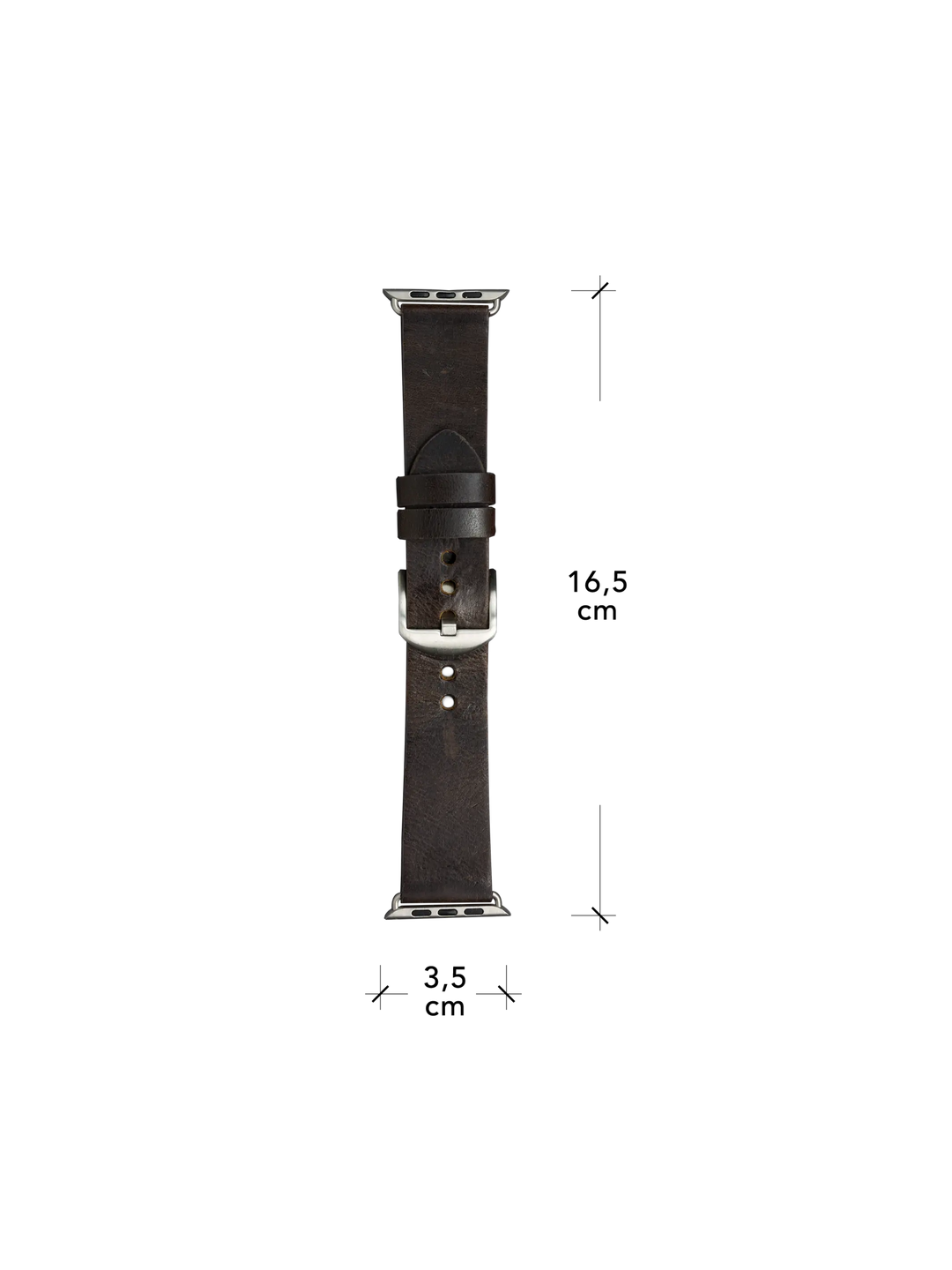 Bornholm - Watch Strap 44mm - Dark Brown/Silver Watch Strap
