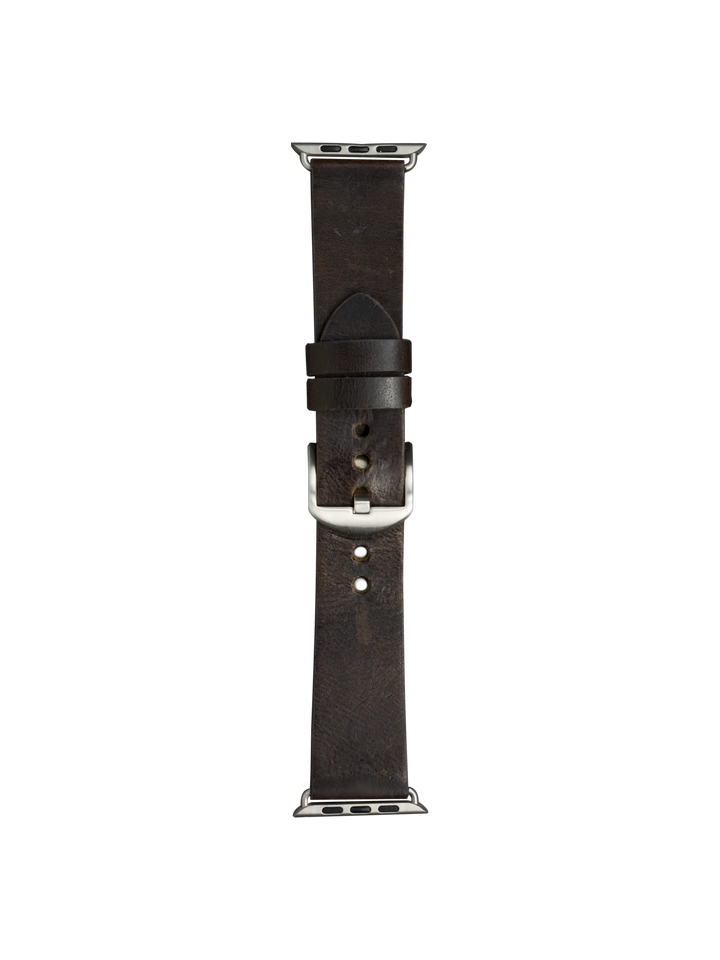 Bornholm - Watch Strap 44mm - Dark Brown/Silver Watch Strap