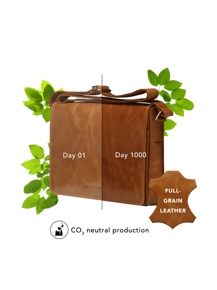 Marselisborg - 14" - Golden tan Messenger bag