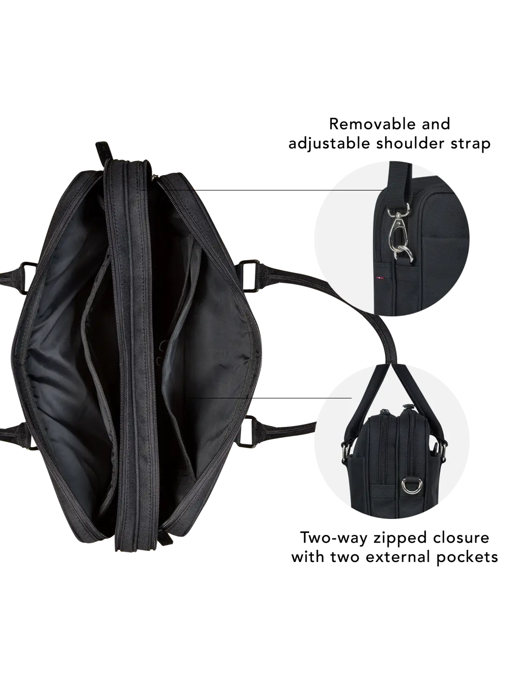 Ginza - 16” Duo Pocket Laptop Bag Recycled - Black Computerbag