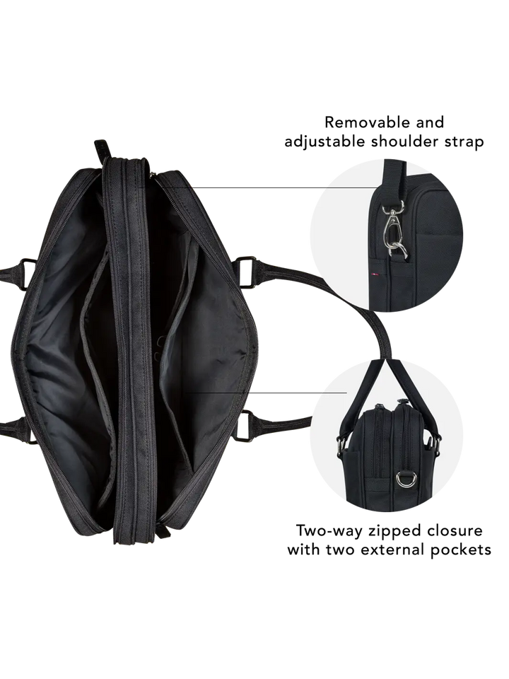 Ginza - 16” Duo Pocket Laptop Bag Recycled - Black Computerbag