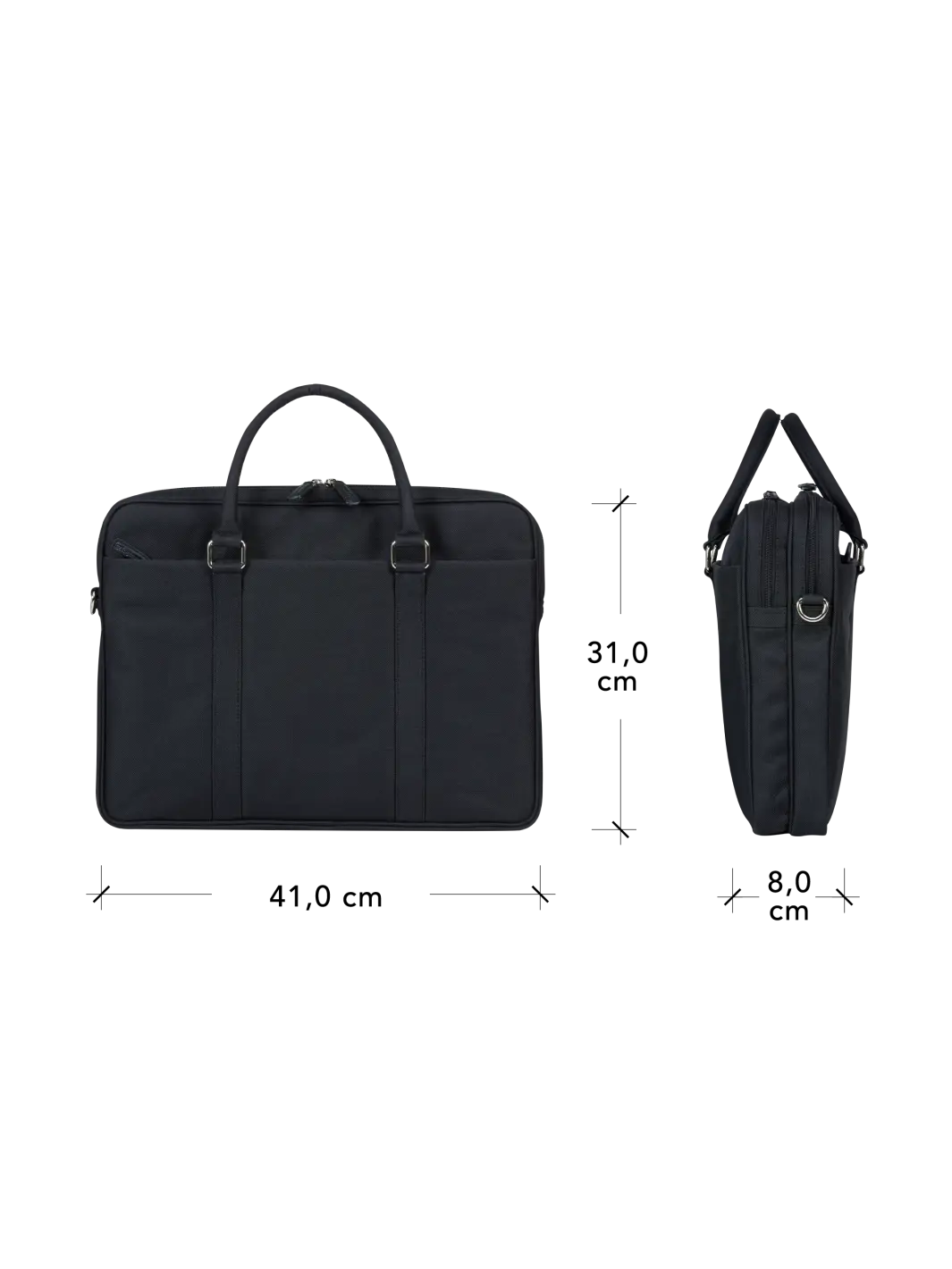 Ginza - 16” Duo Pocket Laptop Bag Recycled - Black Computerbag