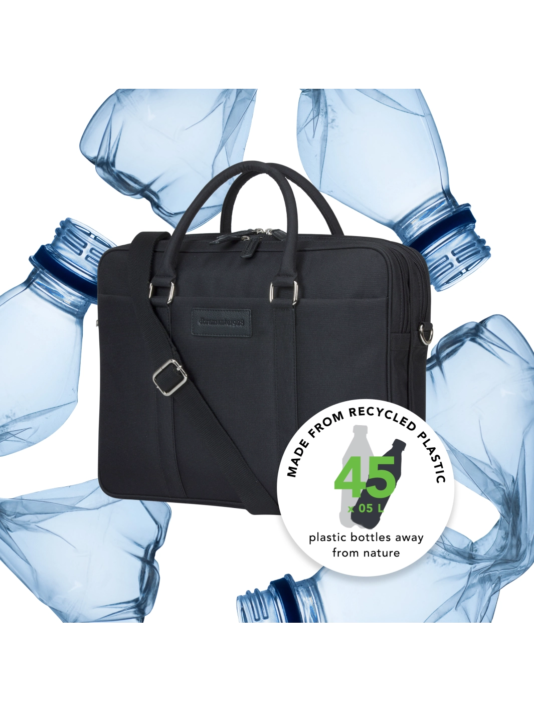 Ginza - 16” Duo Pocket Laptop Bag Recycled - Black Computerbag