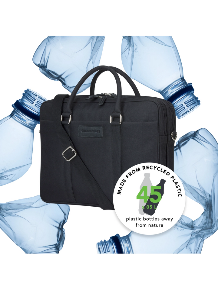 Ginza - 16” Duo Pocket Laptop Bag Recycled - Black Computerbag