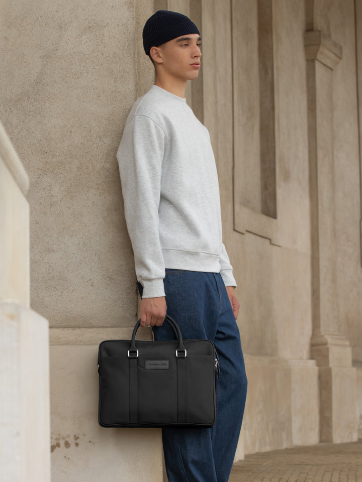 Ginza - 16” Duo Pocket Laptop Bag Recycled - Black Computerbag