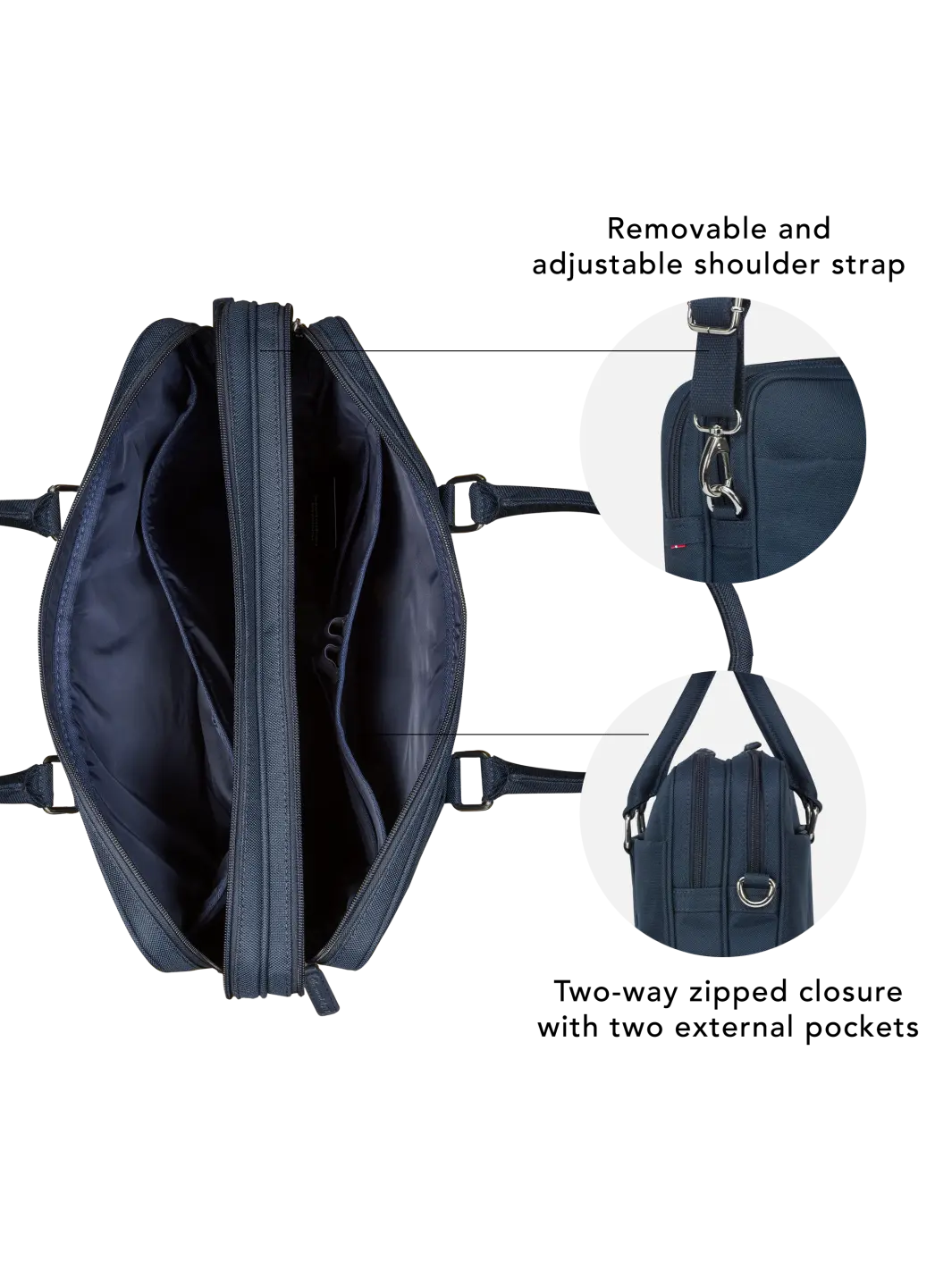 Ginza - 16” Duo Pocket Laptop Bag Recycled - Blue Computerbag