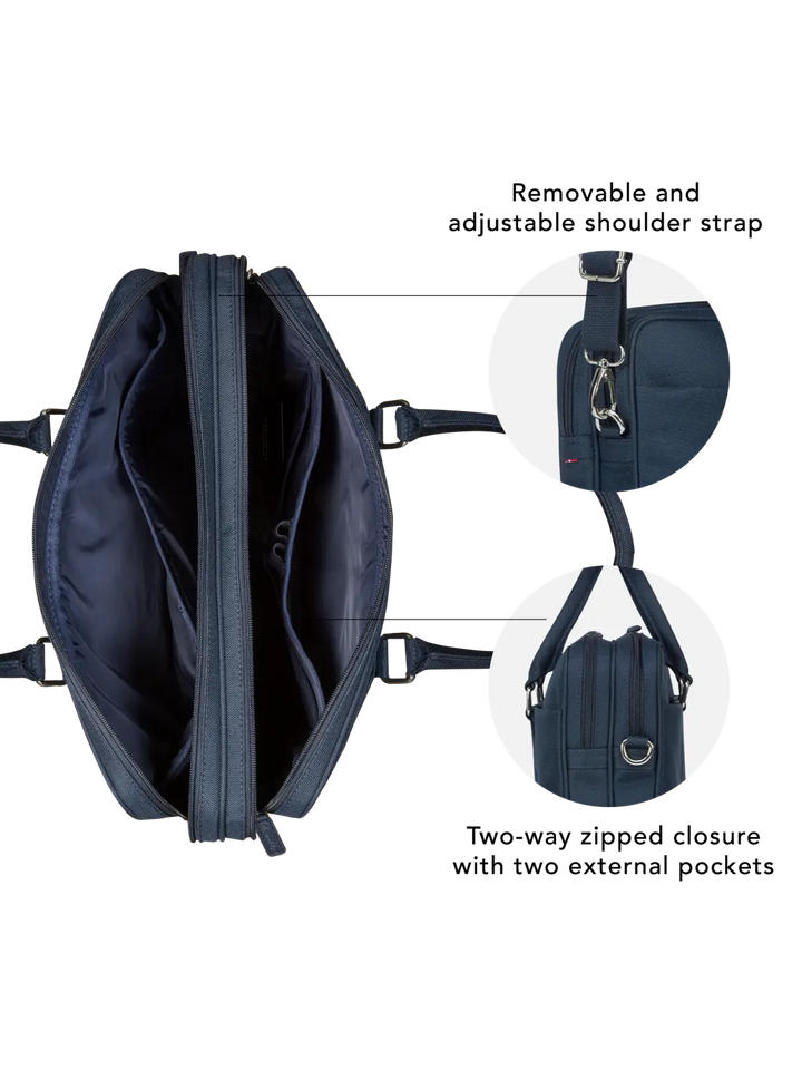 Ginza - 16” Duo Pocket Laptop Bag Recycled - Blue Computerbag