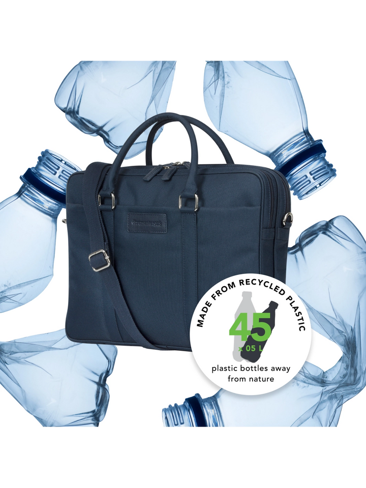 Ginza - 16” Duo Pocket Laptop Bag Recycled - Blue Computerbag