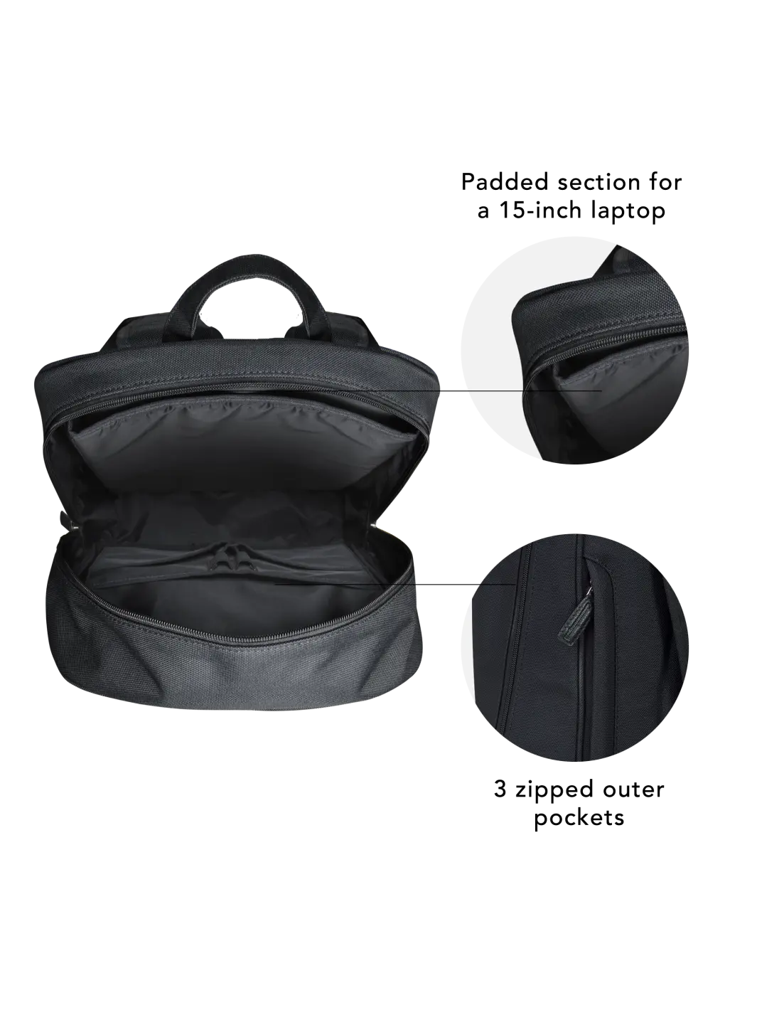 Champs-Elysees - 15" Laptop Backpack Recycled - Black Backpack