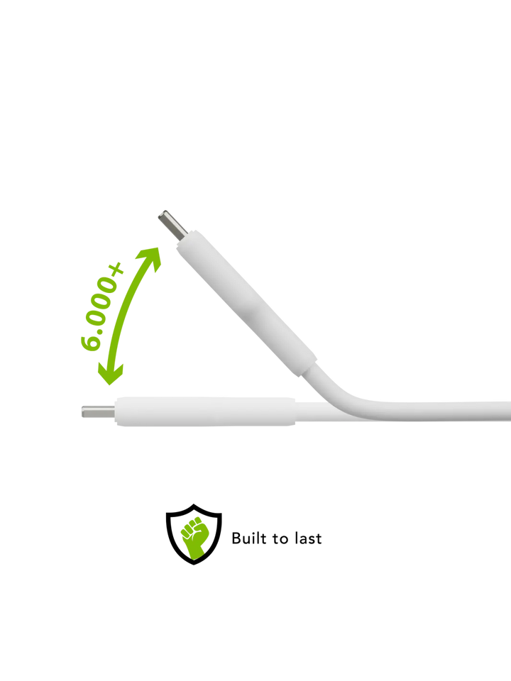 re-charge - Cable 1m USB-A to USB-C - White Cables