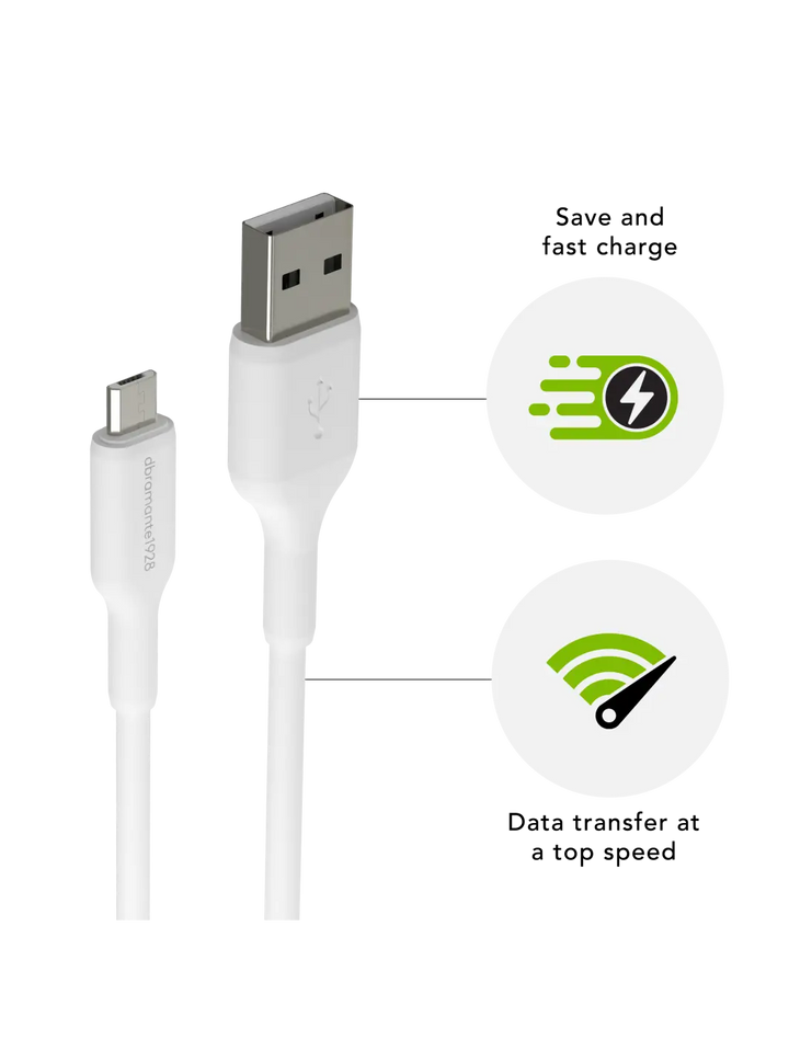 re-charge - Cable 1m USB-A to Micro USB - White Cables