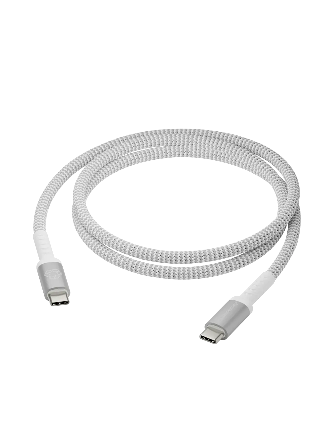 re-charge Pro - Braided Cable 1.2m USB-C to USB-C 100W - White Cable