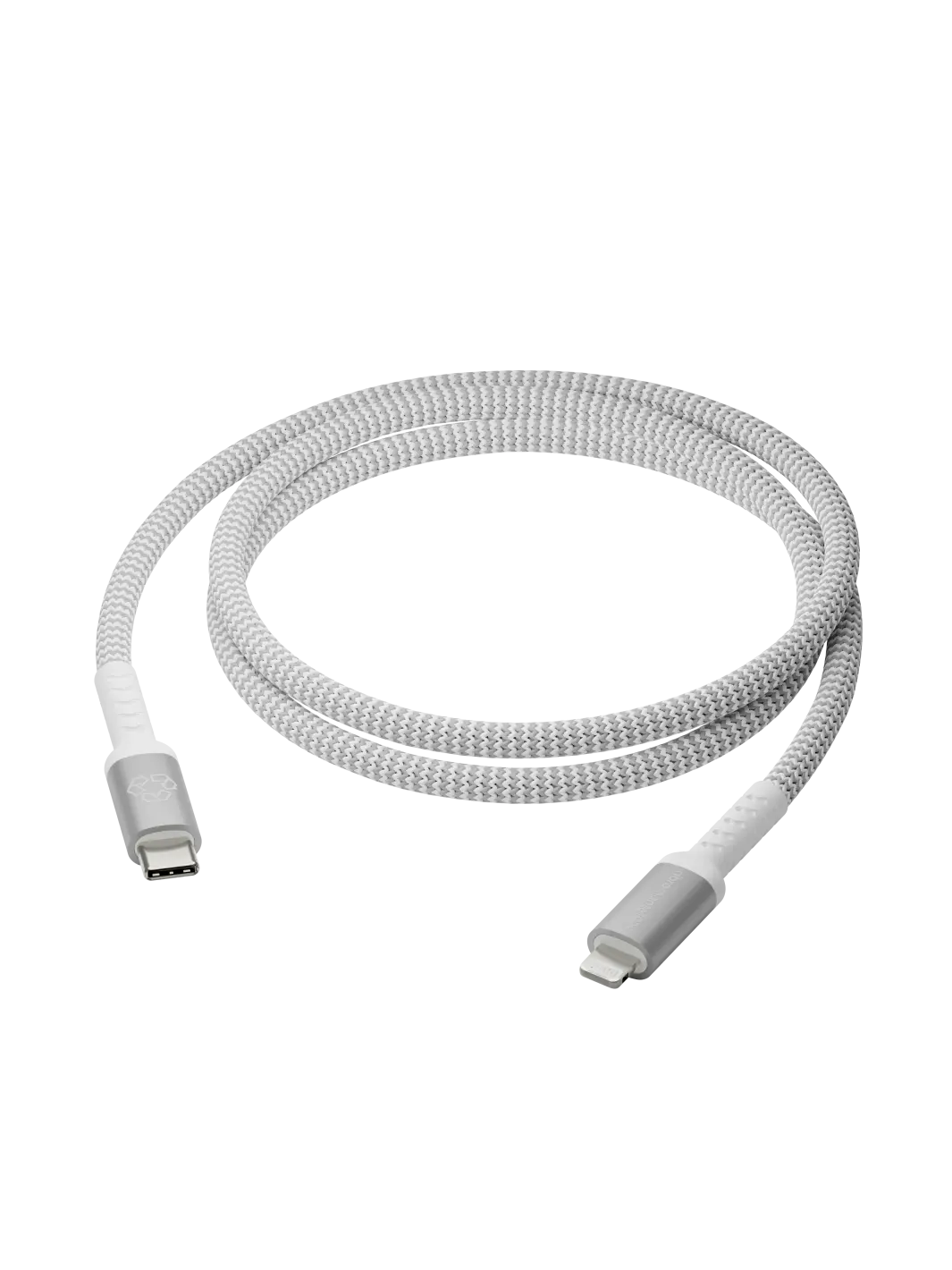re-charge Pro - Braided Cable 1.2m USB-C to Lightning - White Cable