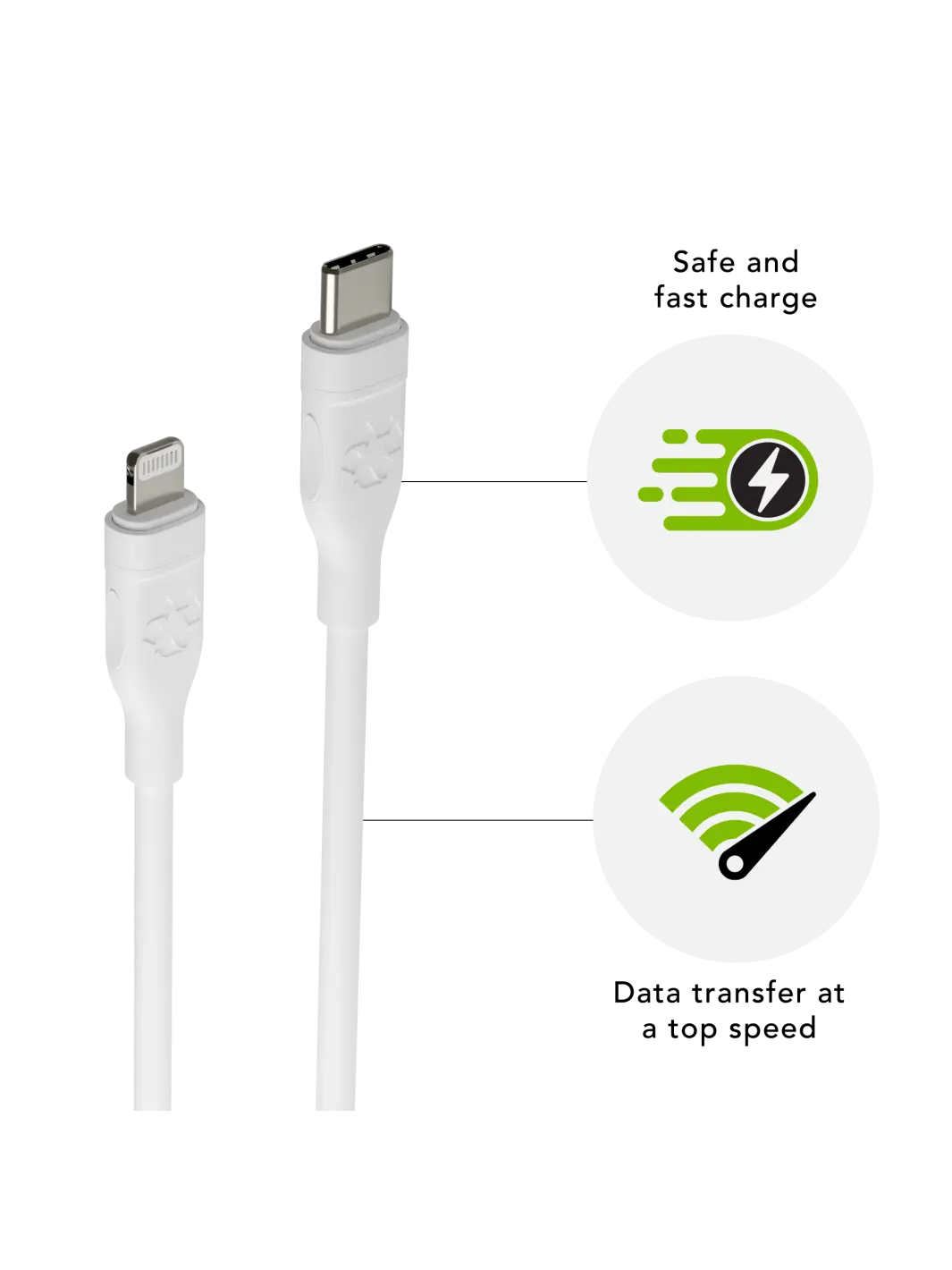 re-charge Pro - Cable 1.2m USB-C to Lightning - White Cable