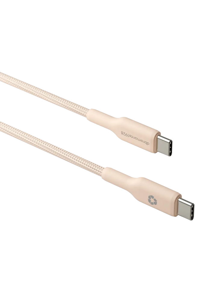 re-charge - Geflochtenes Kabel 1,5m USB-C zu USB-C 60W - Beige
