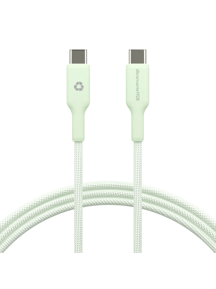 re-charge - Braided Cable 1.5m USB-C to USB-C 60W - Green Cables