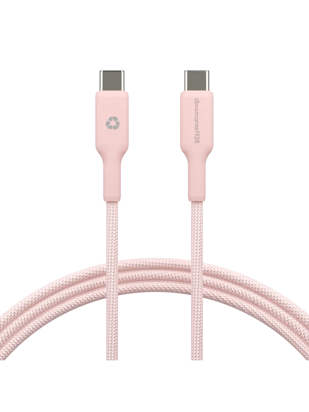 re-charge - Flettet kabel 1,5 m USB-C til USB-C 60W - Pink