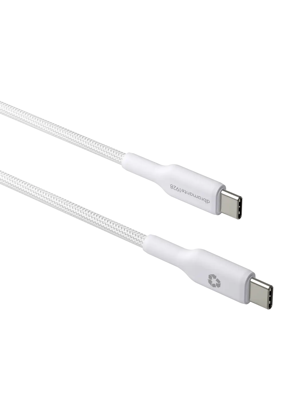 re-charge - Geflochtenes Kabel 1,5m USB-C zu USB-C 60W - Weiß