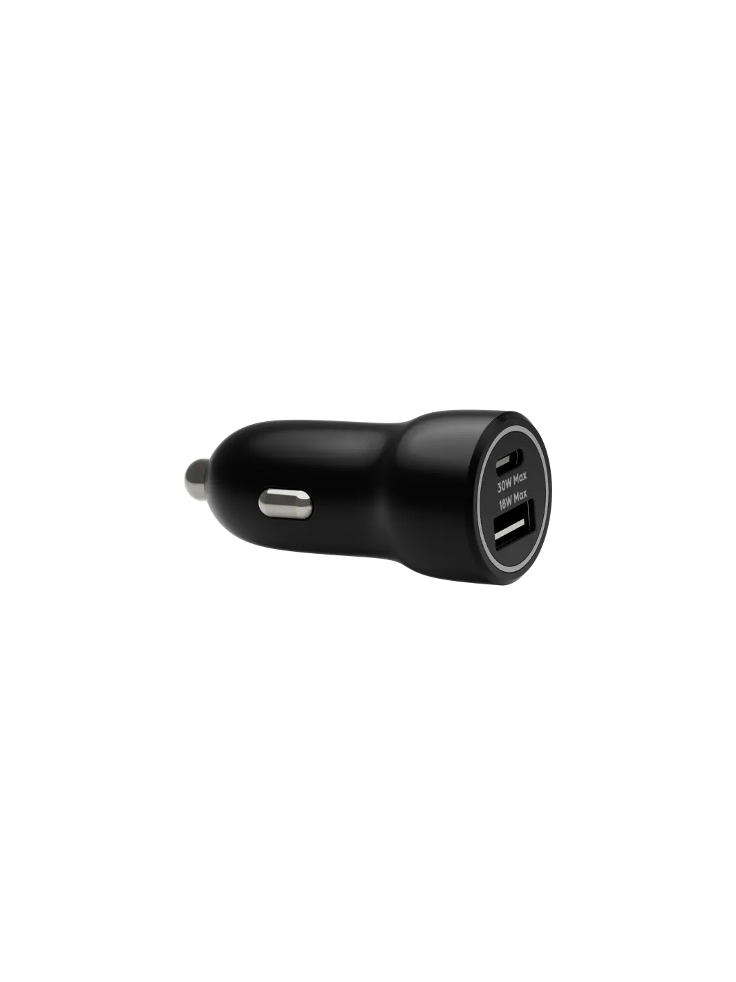 re-charge - Car Charger - USB-C 30W+USB-A 18W - Black Car Charger