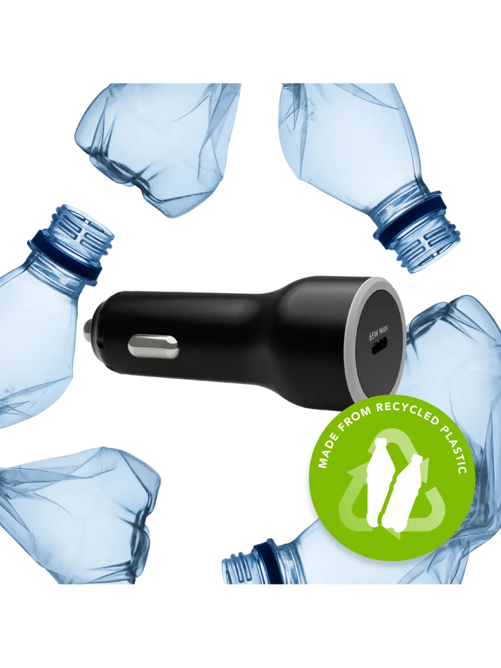 re-charge - Car Charger - USB-C 65W - Black Car Charger