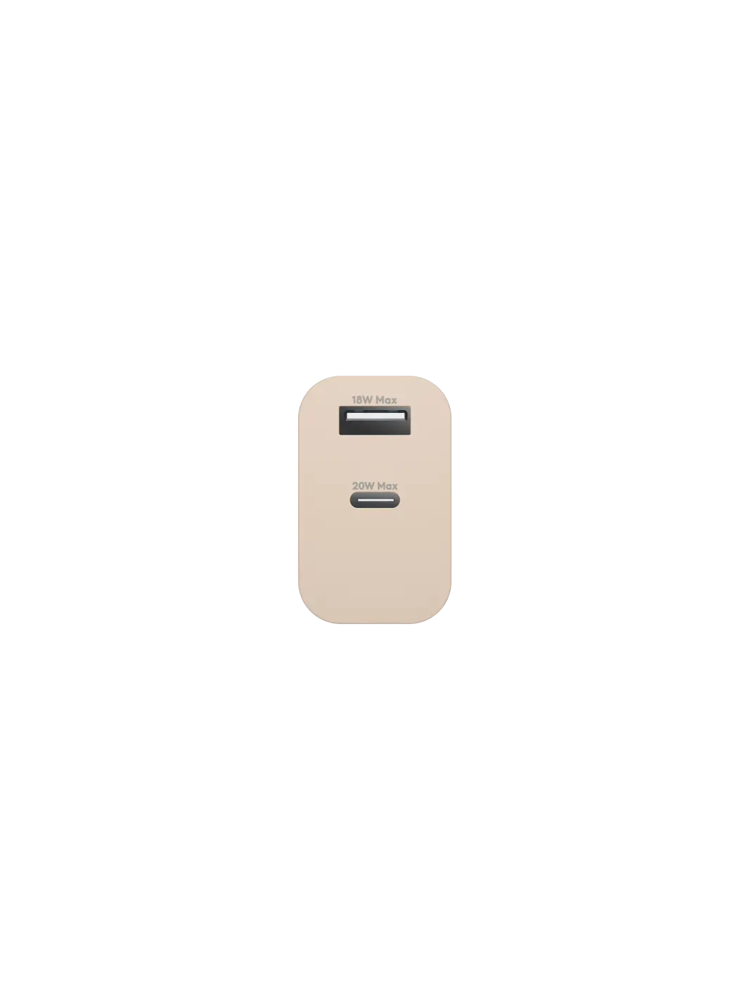 re-charge - EU-Wandladegerät USB-C 20W+USB-A 18W - Beige
