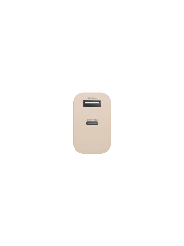 re-charge - EU-Wandladegerät USB-C 20W+USB-A 18W - Beige