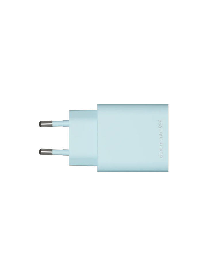 re-charge - EU-Wandladegerät USB-C 20W+USB-A 18W - Blau
