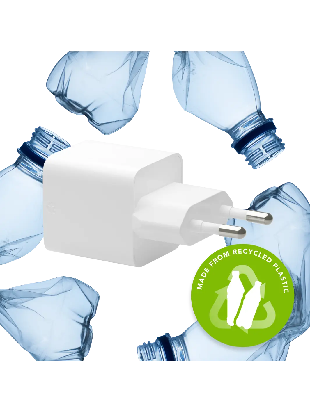 re-charge Pro - EU Wall Charger USB-C 25W + USB-A 18W - White Power Adapters & Chargers