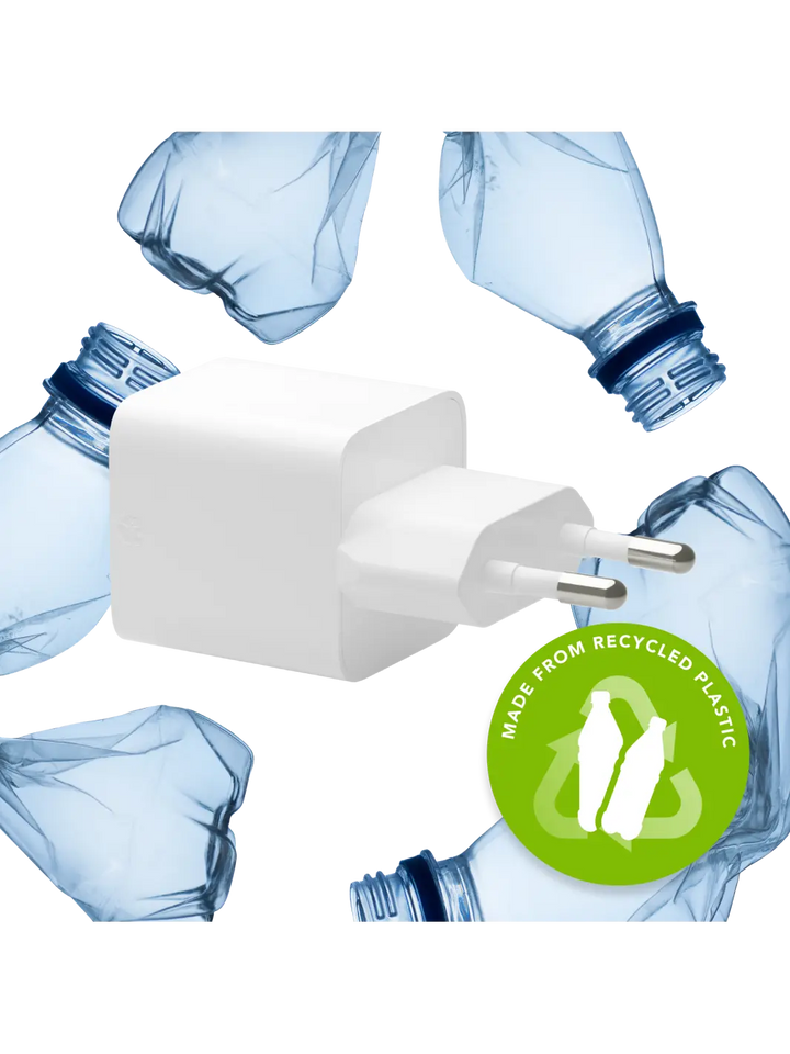 re-charge Pro - EU Wall Charger USB-C 30W + USB-A 18W - White Power Adapters & Chargers