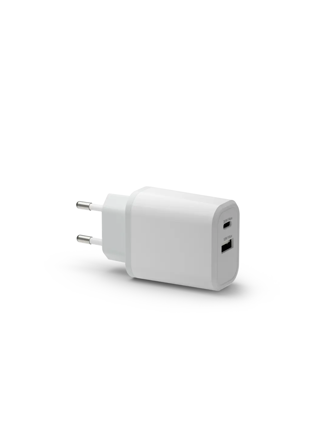 re-charge - EU Wall Charger - USB-C 30W+USB-A 18W - White Power Adapters & Chargers