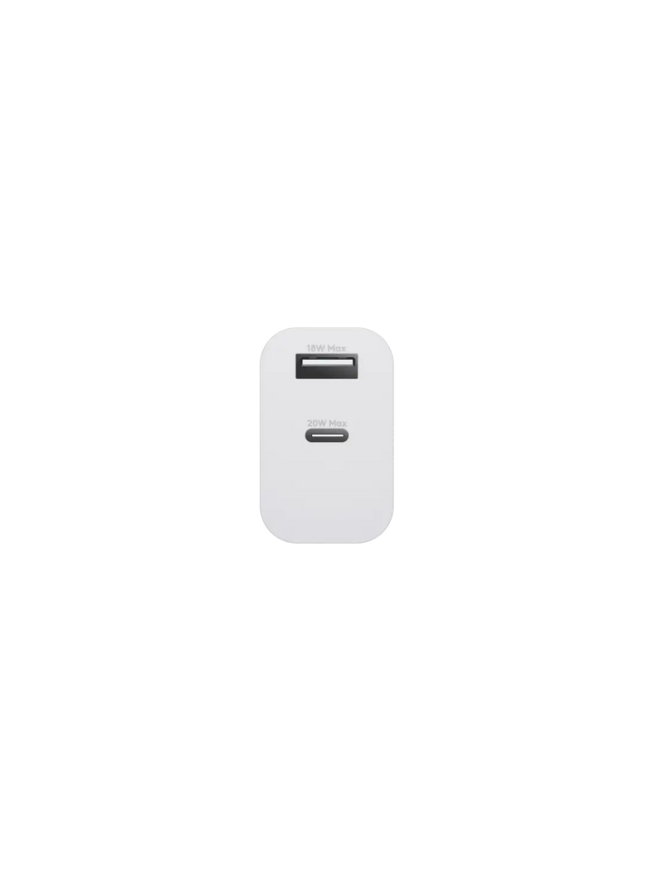 re-charge - EU-Wandladegerät USB-C 20W+USB-A 18W - Weiß