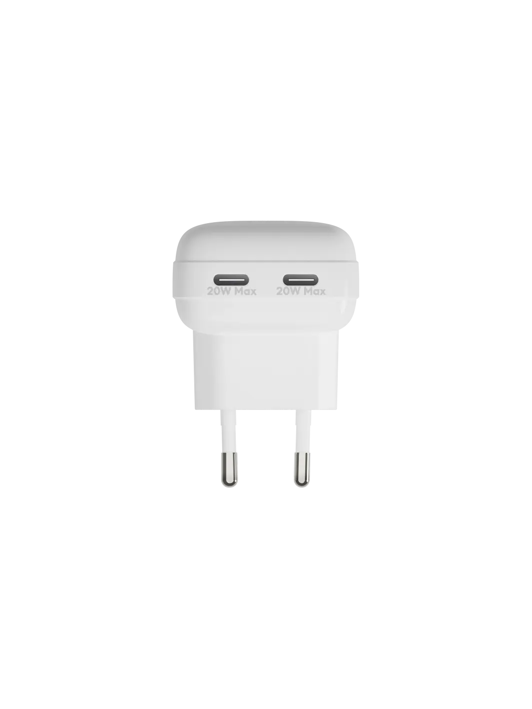 re-charge Pro - EU Flat Wall Charger 2xUSB-C 20W - White Power Adapters & Chargers