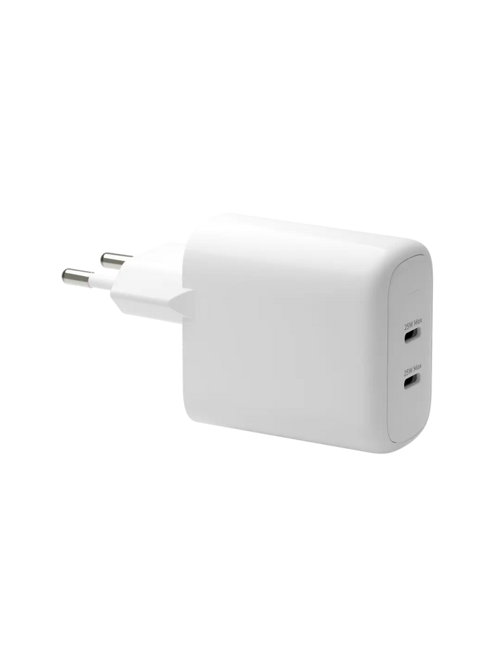 re-charge Pro - EU Wall Charger 2x USB-C 25W - White Power Adapters & Chargers