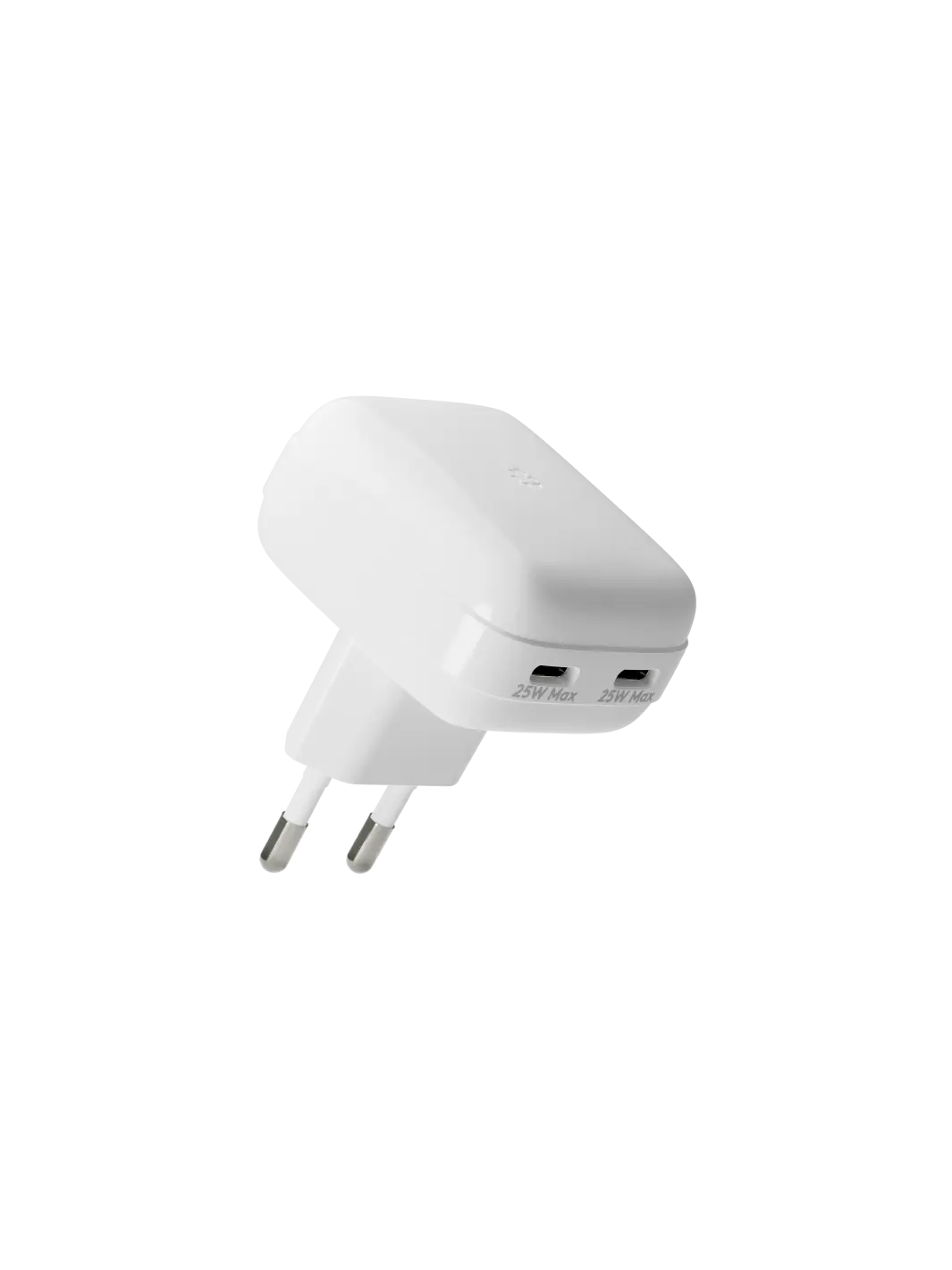 re-charge Pro - EU Flat Wall Charger 2 x USB-C 25W - Weiß