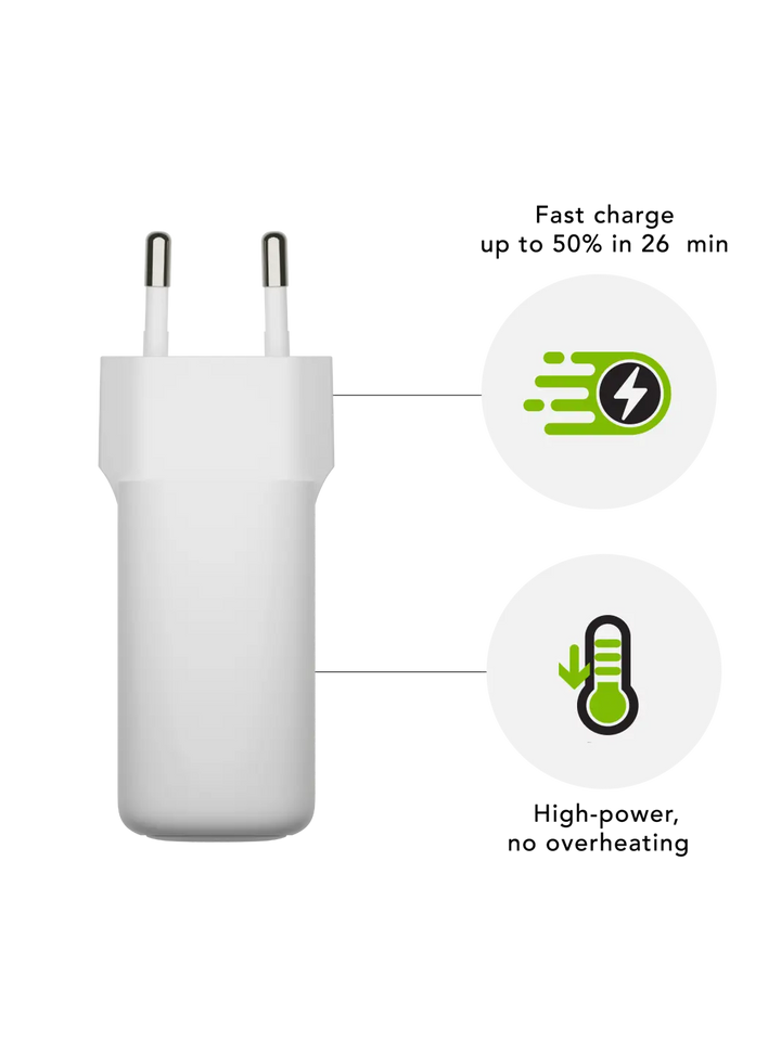 re-charge Pro - EU Wall Charger USB-C 45W - White Power Adapters & Chargers
