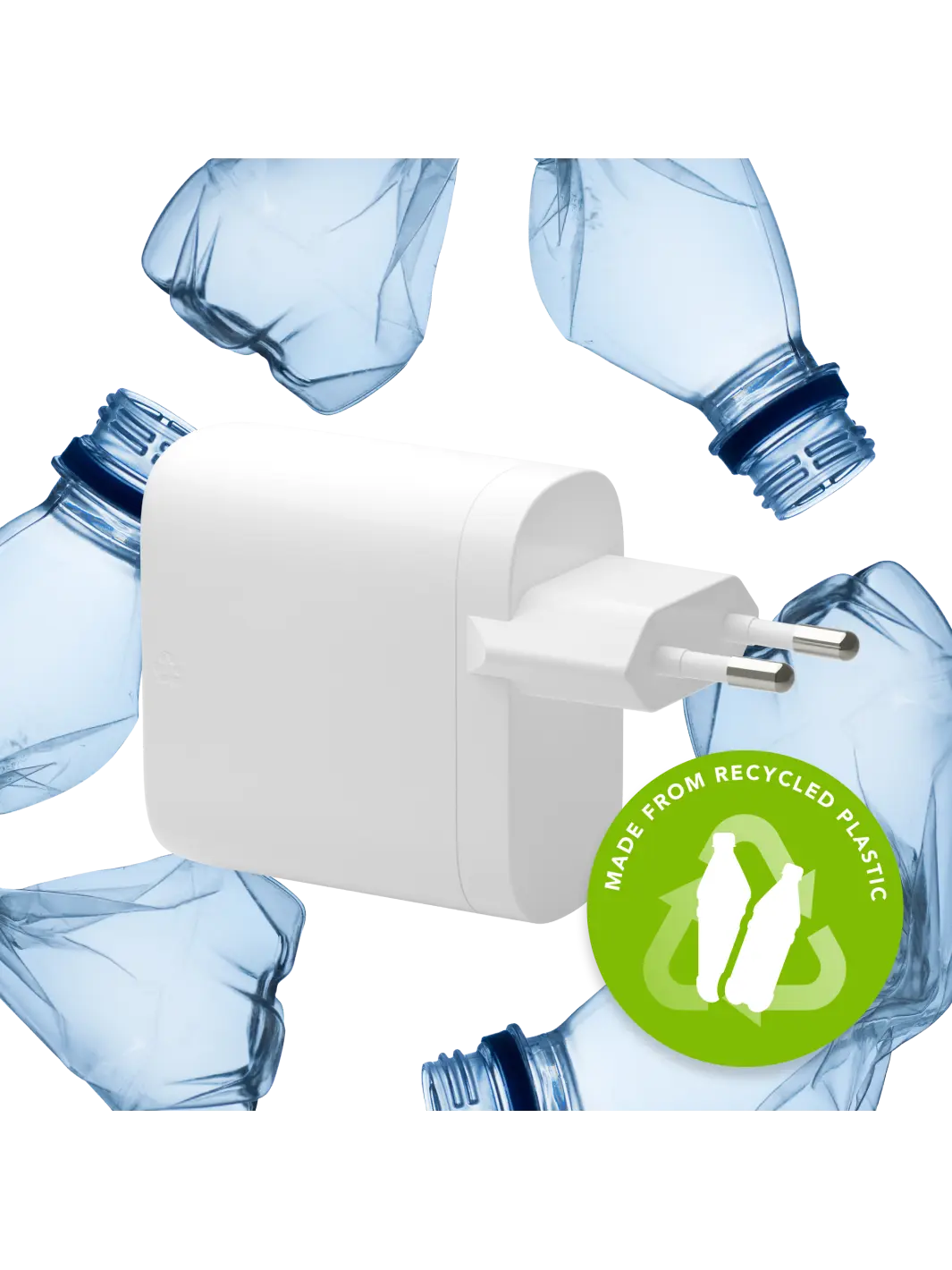 re-charge Pro - EU Wall Charger 2x USB-C 45W - White Power Adapters & Chargers