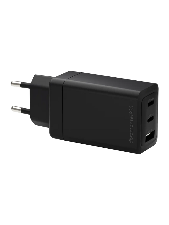 re-charge IT - EU Wall Charger - 1xUSB-C 20W + 1xUSB-C 65W + 1xUSB-A 18W - Black Wall charger
