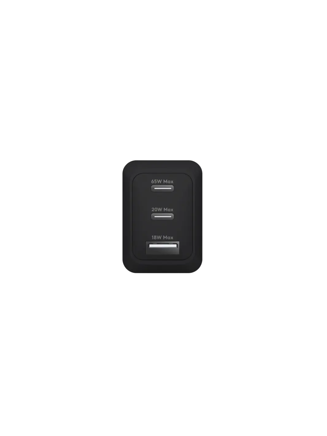 re-charge IT - EU Wall Charger - 1xUSB-C 20W + 1xUSB-C 65W + 1xUSB-A 18W - Black Wall charger