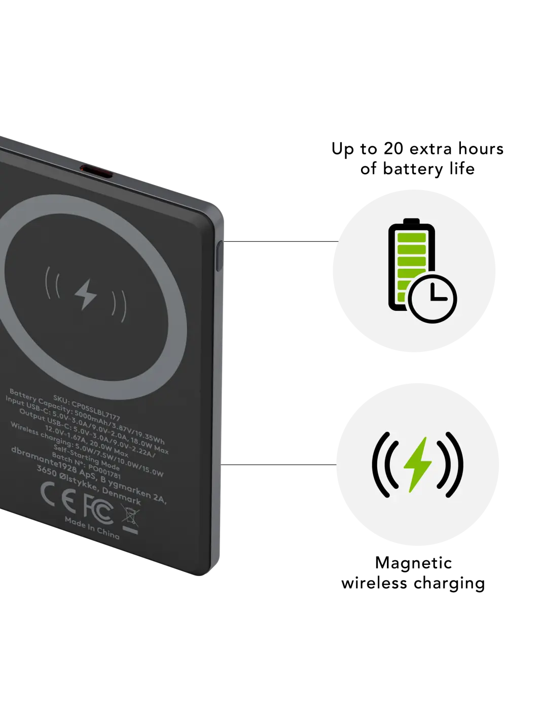 re-charge - Power Bank 5K Magsafe - Grey Power Bank