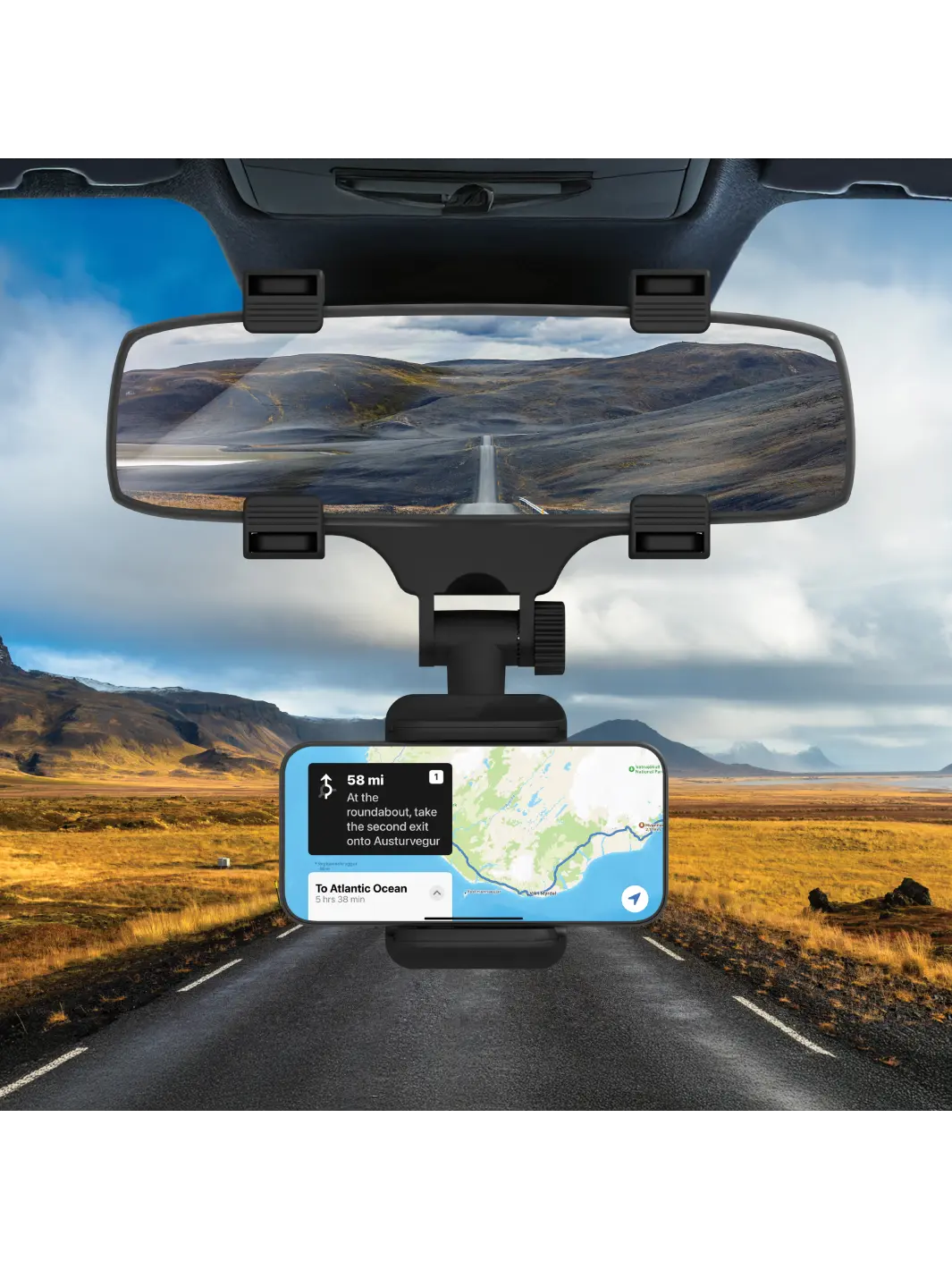 re-charge - Car Holder - Rear view mirror - Black Power Adapters & Chargers