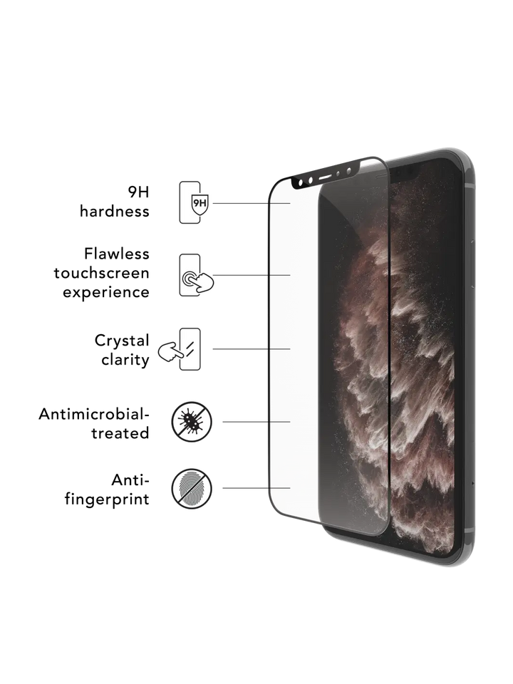 eco-shield - iPhone X/Xs/11 Pro - Black Edge Screen Protection