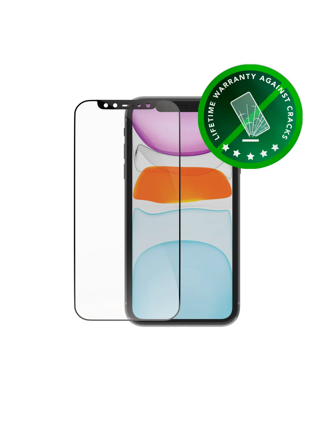 eco-shield - iPhone 11/XR - Black Edge Screen Protection