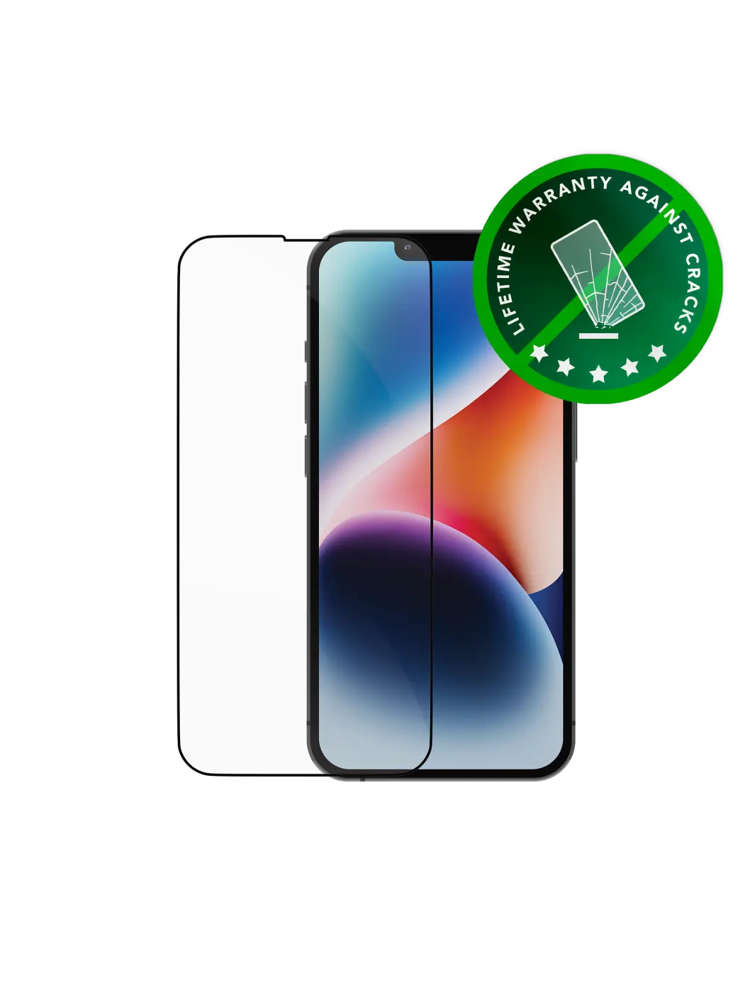 eco-shield - iPhone 16e/14/13/13 Pro - Black Edge Screen Protection