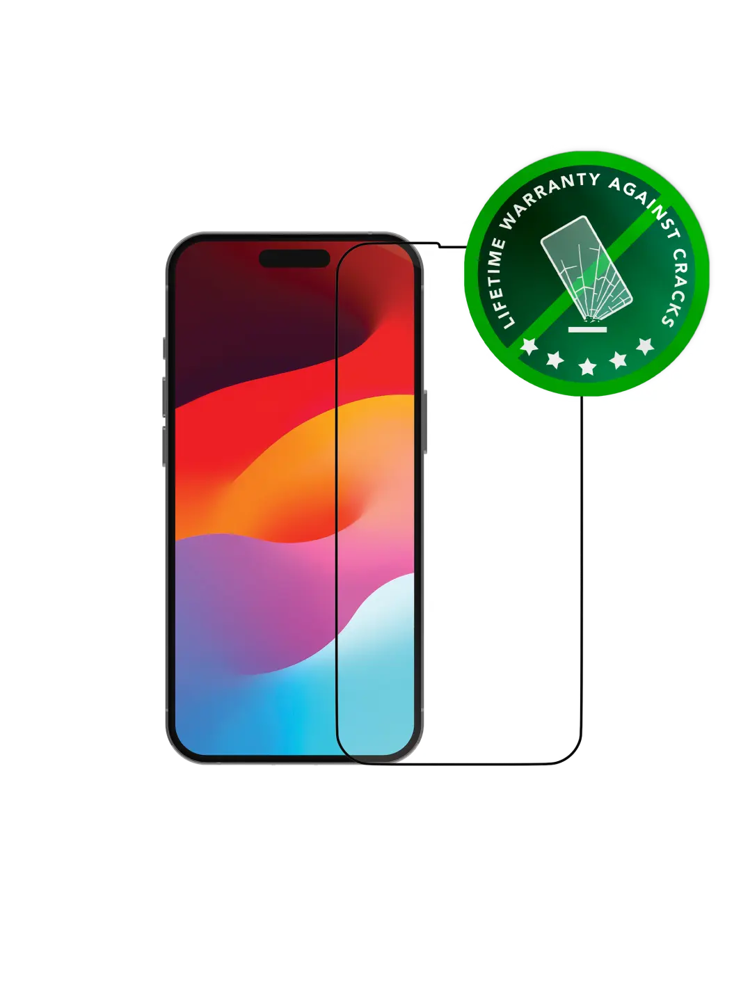 eco-shield - iPhone 15 - Black edge Screen Protection