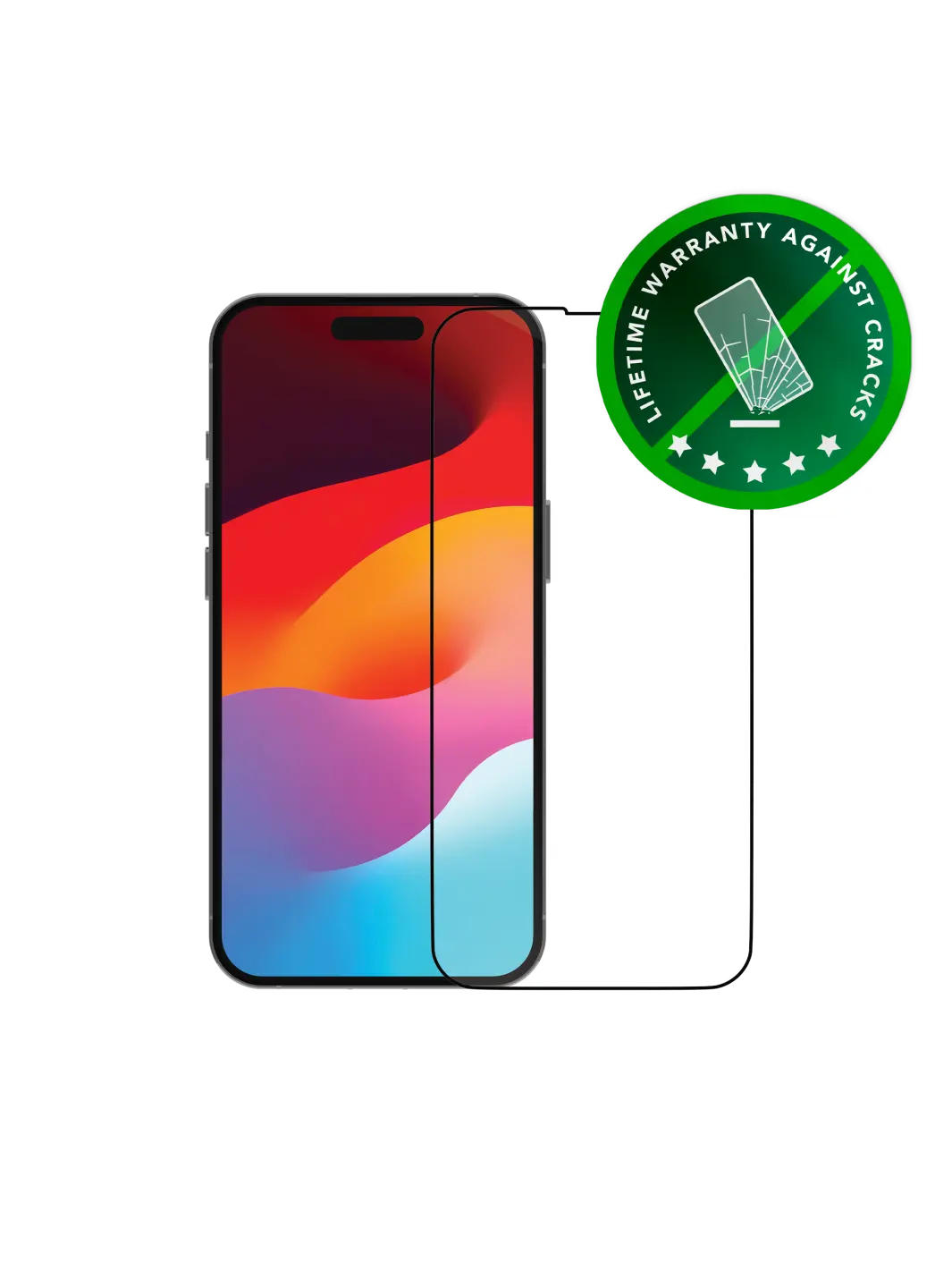 eco-shield - iPhone 15 Plus - Black edge Screen Protection