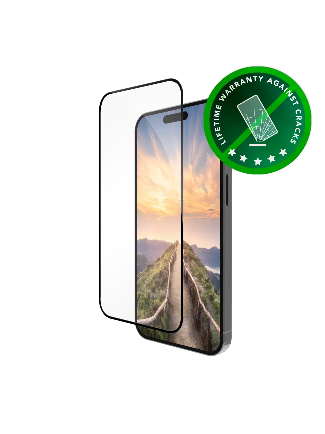 eco-shield - iPhone 16 Plus / 15 Plus - Black Edge Screen Protection